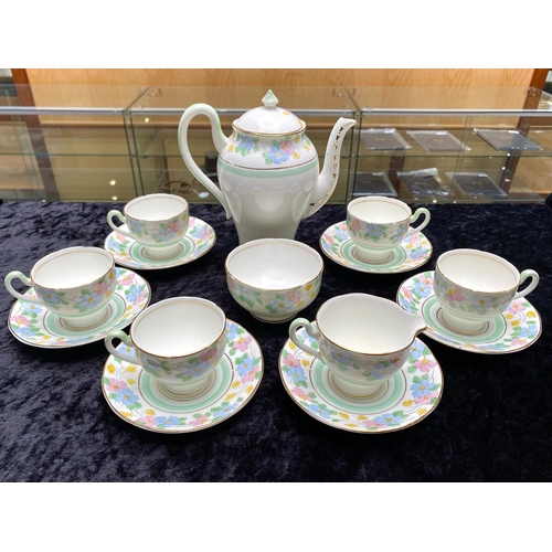 677A - Wellington Bone China Tea Set, comprising teapot, milk jug, sugar bowl, five cups and six saucers.  ... 