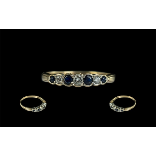 69 - Ladies Attractive 9ct Gold Sapphire & Diamond Set Ring - Pave Set, Full Hallmark to Shank. Diamonds ... 