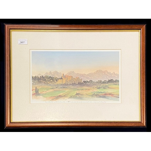 907 - Limited Edition 'View of the South of France' Number 25 by HRH Prince of Wales - now King.  Signific... 