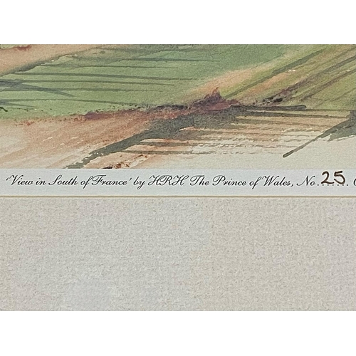 907 - Limited Edition 'View of the South of France' Number 25 by HRH Prince of Wales - now King.  Signific... 