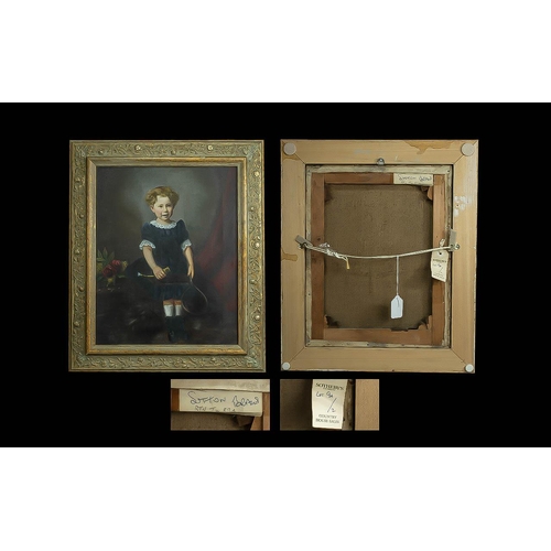 924 - 19th Century Pair of Oil Paintings Mounted and Framed - The Paintings are Portraits of a Young Girl ... 