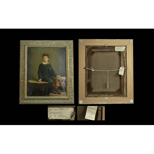 924 - 19th Century Pair of Oil Paintings Mounted and Framed - The Paintings are Portraits of a Young Girl ... 