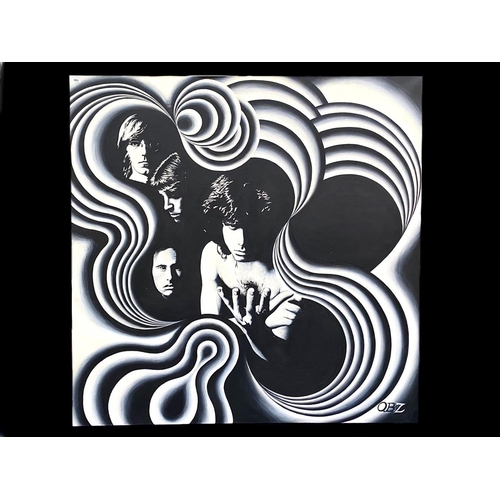 928 - Large Black & White Original Painting Of The Doors By OBZ - This was gifted to the current vendor on... 