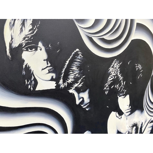 928 - Large Black & White Original Painting Of The Doors By OBZ - This was gifted to the current vendor on... 