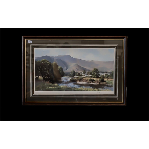 975 - Peter Simmons Limited Edition Print 'Little England', mounted, framed and glazed.  Overall size 24''... 