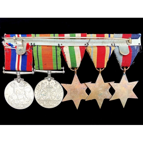 1326 - Collection of Five Second World War Medals, comprising three stars, Defense Medal, and George V 1937... 