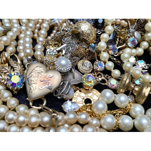 431 - Collection of Costume Jewellery, including beads, pearls, chains, bangles, earrings, watches, cuff l... 