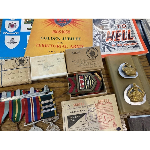 1321 - WWI & WWII Family Group Medal Interest - Victory Medal and War Medal in addressed envelopes, both aw... 