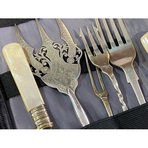 1298 - Mixed Lot of Metalware, some silver, to include mixed antique cutlery, two Vesta cases, letter opene... 