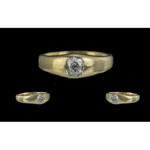 14A - 18ct Yellow Gold - Pleasing Quality Single Stone Diamond Set Ring. The Faceted Diamond of Excellent ... 