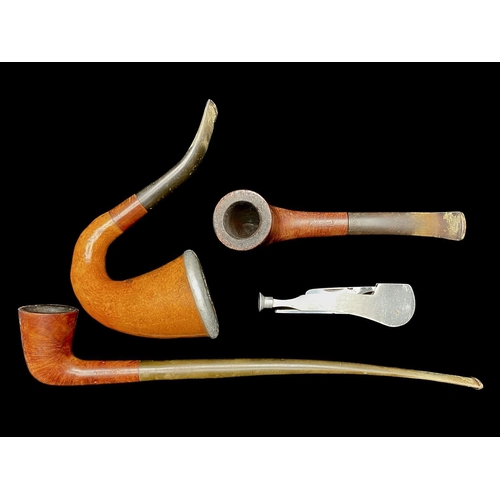 1567 - Collection of Pipes - To Include 'Fireside' Vintage Churchwarden Briar Pipe, Vintage Calabash Pipe, ... 