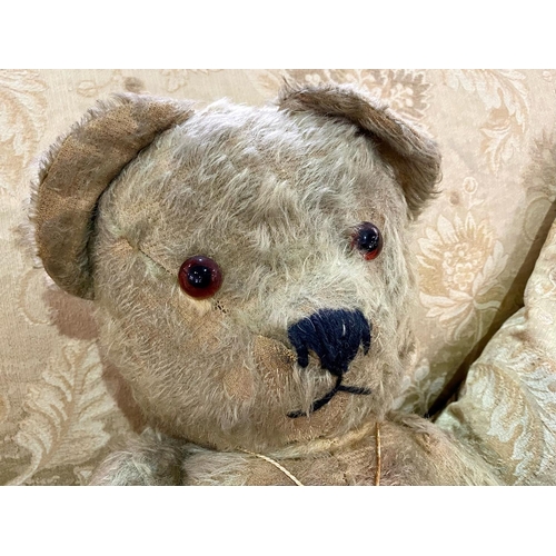 1570 - Early 20th Century Teddy Bear.  Jointed straw filled bear, padded paws, glass eyes.  Approx. 22'' ta... 