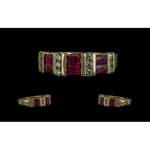 20A - 14ct Gold Attractive Ruby and Diamond Set Ring. Marked 14ct to Shank. Rubies and Diamonds of Excelle... 