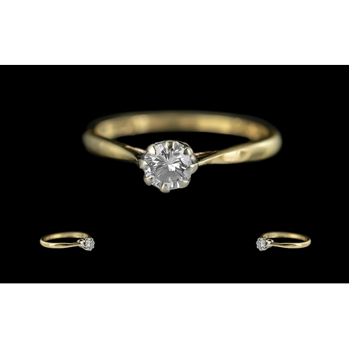 211 - Ladies 18ct Gold Single Stone Diamond Set Ring. Marked 18ct to Shank. The Single Stone Diamond of Ex... 