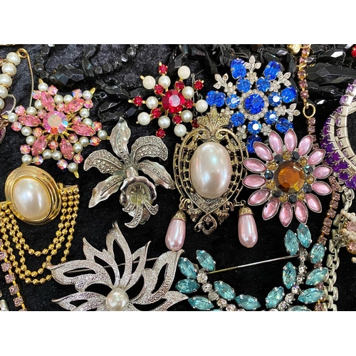 475 - Collection of Costume Jewellery, comprising necklaces, beads, jet, bracelets, watches, brooches, cry... 