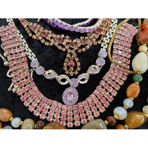 475 - Collection of Costume Jewellery, comprising necklaces, beads, jet, bracelets, watches, brooches, cry... 