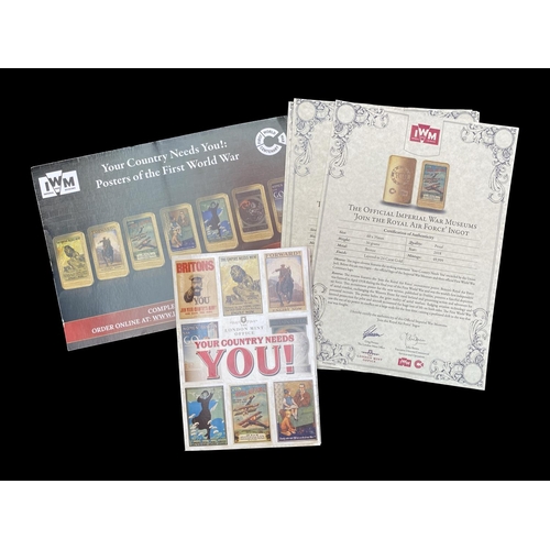 482 - Superb The London Mint ' Your Country Needs You ' Posters of the First World War Ingot Set Together ... 