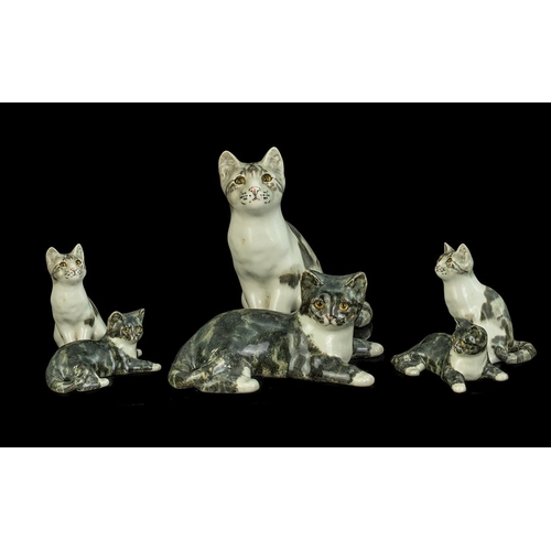 579 - ( 2 ) Large Winstanley Cats. Winstanley Cats Both Cats Fully Signed. Mid Century, No 3 & 4, Conditio... 