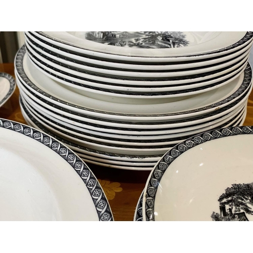 654 - Wedgwood 'Barlaston' Dinner Service, comprising  2 x 13'' platters, 6 x 10'' plates, 9 x 9'' plates,... 