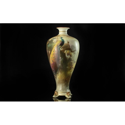 671 - Early 20th Century Hand Painted Vase, highly decorative with good quality hand painting showing a pe... 