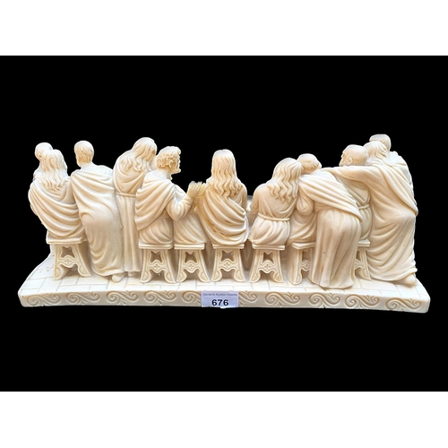 676 - Large and Impressive Model of The Last Supper, large and heavy, well detailed figure group depicting... 