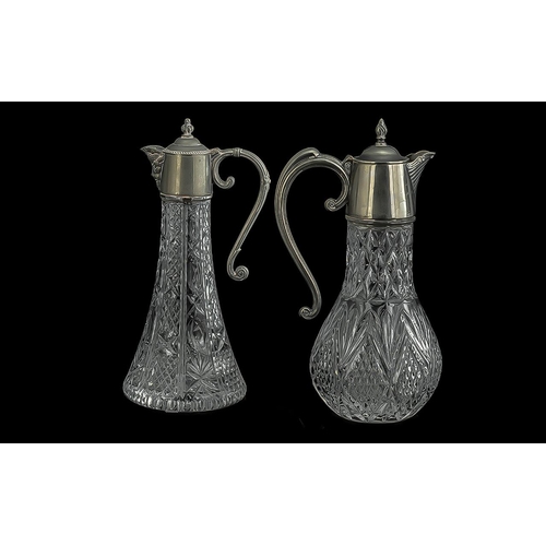 760 - Quantity of Quality Glass Ware, comprising three decanters with stoppers, two water jugs with pewter... 