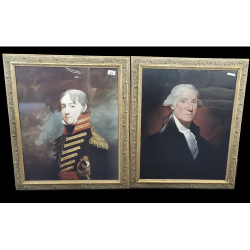 912 - Two Framed Prints, Depicting General John R Fenwick and George Washington, mounted, glazed and frame... 