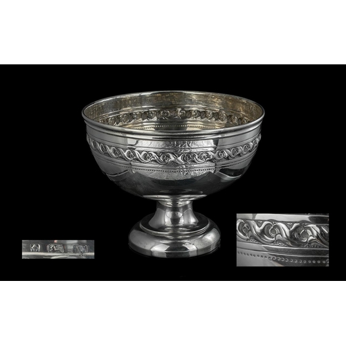 107B - George V Excellent Quality Sterling Silver Pedestal Bowl, Well Designed and Excellent Proportions. S... 