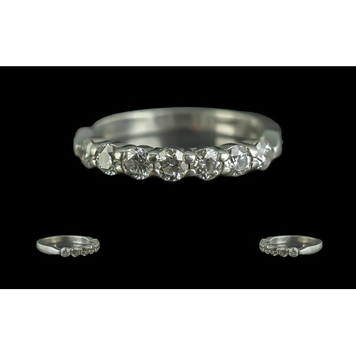 27 - Platinum Superb Quality 7 Stone Diamond Set Ring. Marked Platinum 950 to Interior of Shank. The Roun... 