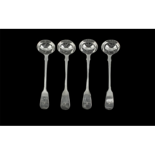 112 - William IV Superb Set of 4 Sterling Silver Toddy Ladles. Makers Mark for John Henry and Charles Lias... 