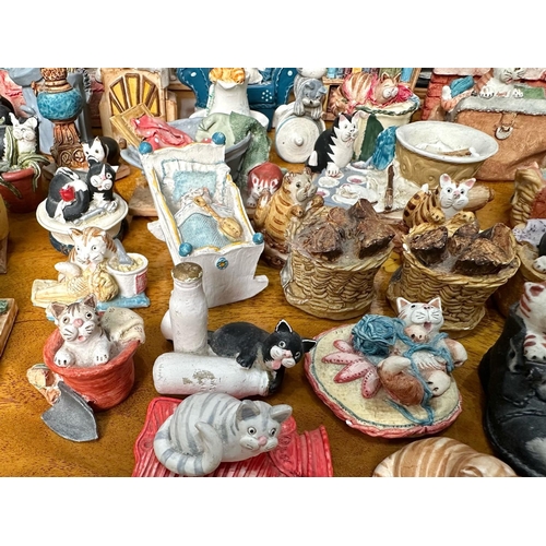 1379 - Collection of Peter Fagan Cat Figures, all assorted designs, approx. 60 in total.