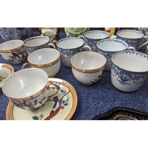 1390 - Two Boxes of Assorted Porcelain & Pottery, including Japanese cups and saucers, assorted vintage cup... 