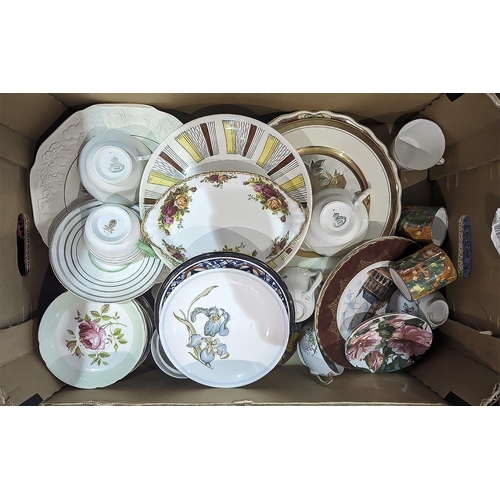 1494 - Quantity of Pottery & Porcelain, including vintage cups, saucers, plates, meat platters, servers, et... 