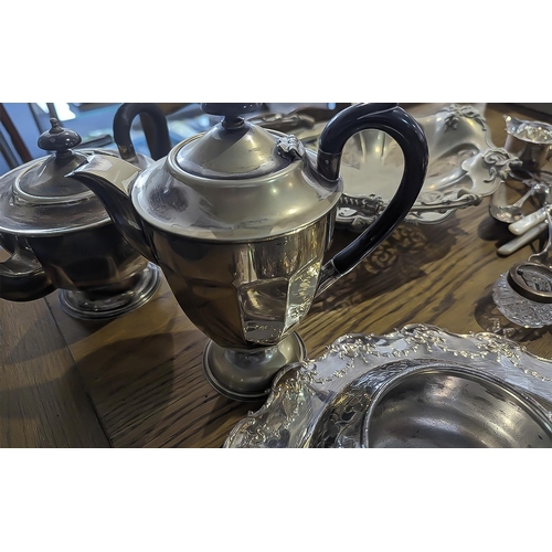 1502 - A Box of Silver Plated Ware to include a bread basket, tureen, tea service etc.