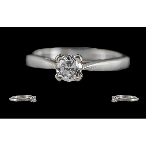 2A - Ladies - Superb Quality Platinum Set Single Stone Diamond Set Ring, Marked 950 to Interior of Shank.... 