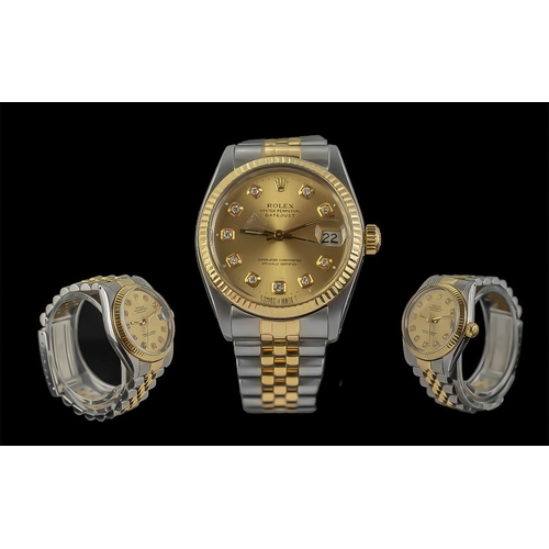 3 - Rolex - Ladies Oyster Perpetual Date-Just 18ct Gold and Steel Chronometer Wrist Watch. Model No 6827... 