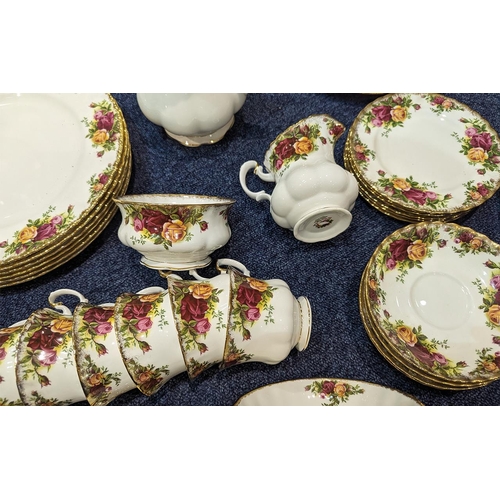 571 - Royal Albert Old Country Roses Tea & Coffee Services, comprising a 20 piece tea set, six dinner plat... 