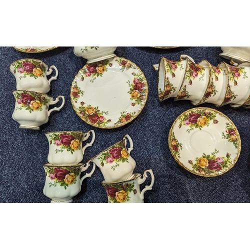 571 - Royal Albert Old Country Roses Tea & Coffee Services, comprising a 20 piece tea set, six dinner plat... 