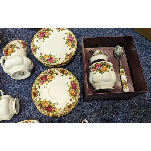 571 - Royal Albert Old Country Roses Tea & Coffee Services, comprising a 20 piece tea set, six dinner plat... 