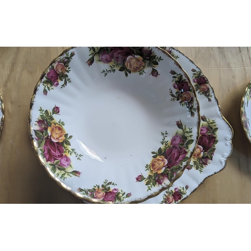 588 - Royal Albert Country Rose Tea Service - To Include 6 Soup Bowls, 6 Side Plates, 6 Saucers, 6 Cups, 1... 