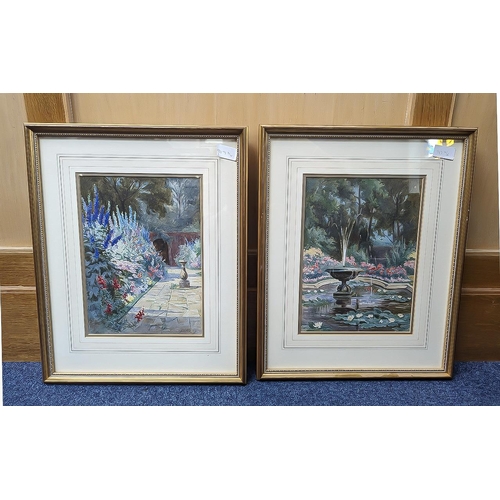 917 - Four Signed Watercolours, all mounted, framed and glazed, the largest measures 30'' x 36'' and depic... 