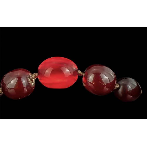 123 - Early 20th Century Excellent Cherry Amber Graduated Beaded Necklace of Excellent Colour, Each Bead K... 