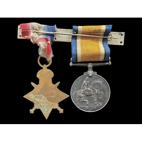 1326 - Two WWI Medals,  Star and Service medal awarded to 2519 Pte W Edwards.