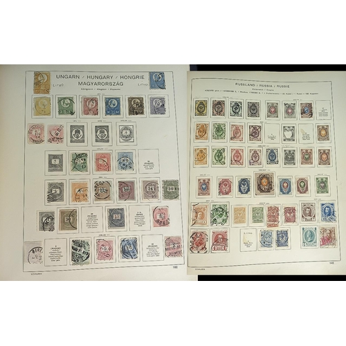 1349 - Stamps Interest GB, Europe, + Scandinavia in large thick schaubek album printed for stamps from 1840... 