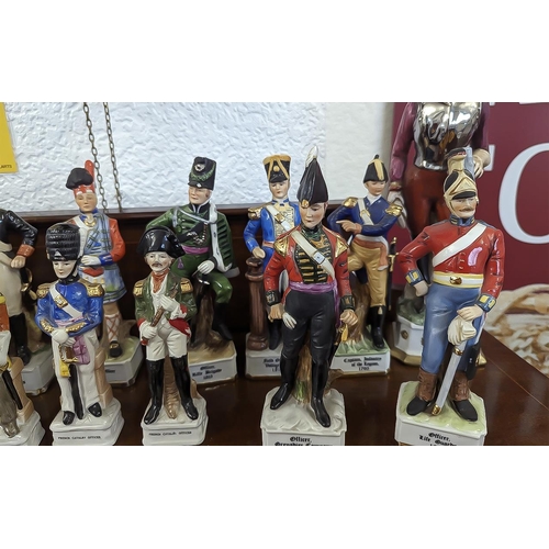 1367 - Collection of Italian Military Porcelain Figures.  Various models to include Captain Infantry, Field... 