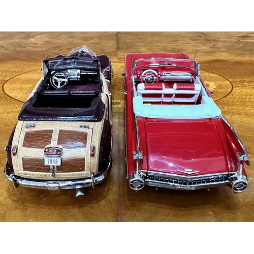 1394 - Two Danbury Mint Collector's Classic Cars,  a 1959 Cadillac Series 62 in red, and a 1948 Chrysler To... 