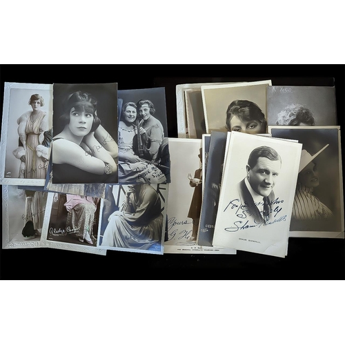 1443 - Collection of Film and Theatre Signed Postcards of Early 20th Century. Good Lot of Signed Postcards ... 