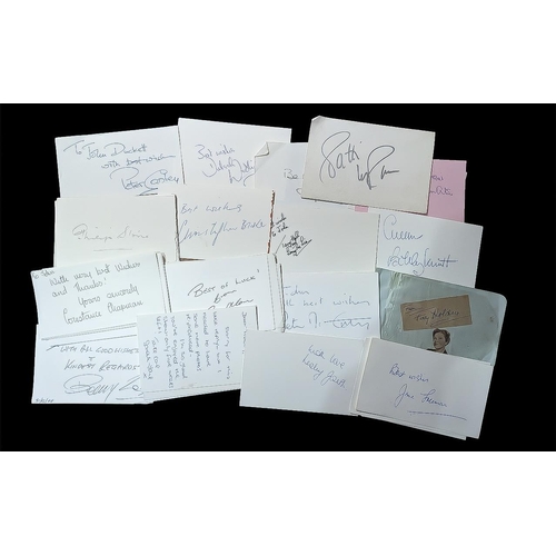 1445 - TV & Theatre Autographs on Cards and Pages, a terrific selection of over a hundred, top names noted ... 