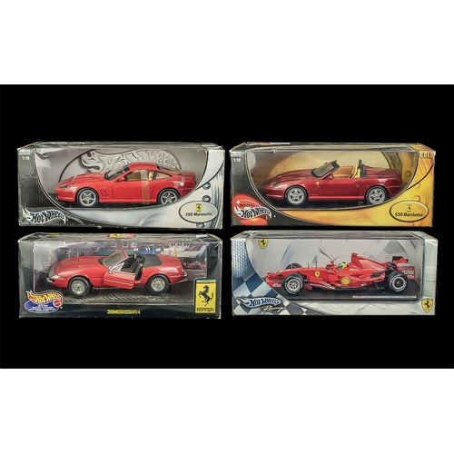 1451 - Ferrari Racing Car Interest. 4 * Hot Wheels 1:18 Scale Ferrari models comprising 550 Maranello, 365 ... 