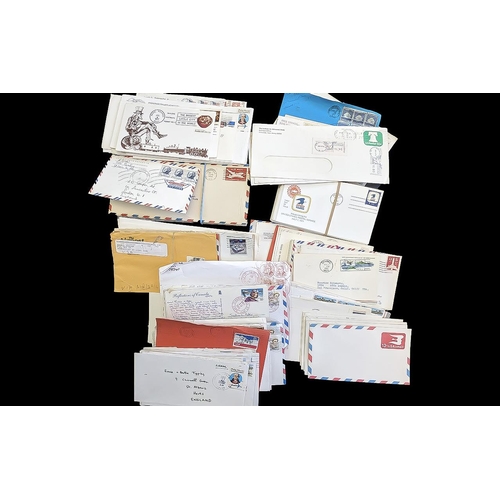 1486 - Stamp Interest - American Related, addressed envelopes, personal and air mail, approximately 200, da... 